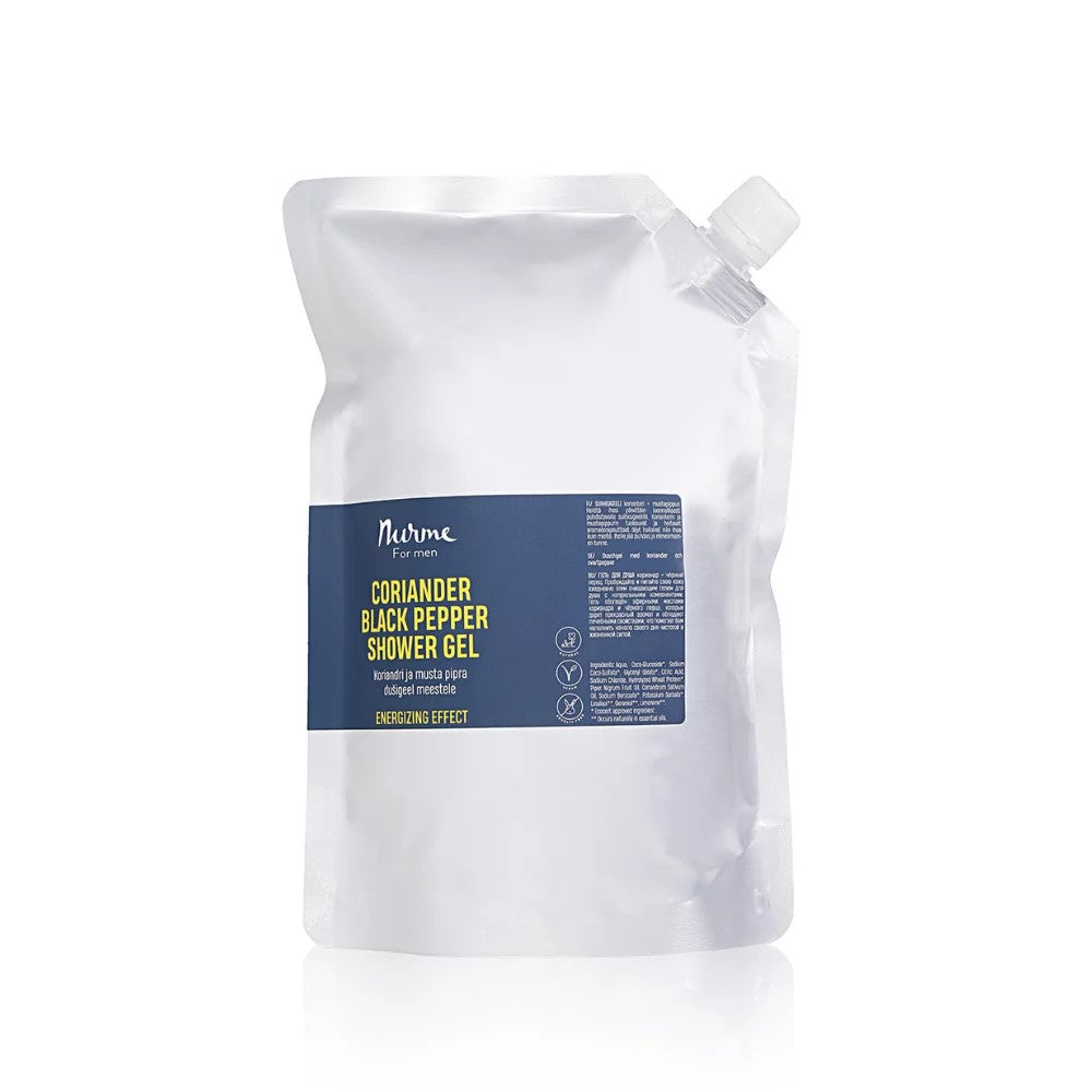 Men’s coriander and black pepper shower gel refill pack 1000ML